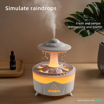 Hot selling Rainbow Raindrop Humidifier Home Night Light Mushroom Desktop Silent Rain Cloud Aromatherapy Machine