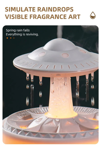 Hot selling Rainbow Raindrop Humidifier Home Night Light Mushroom Desktop Silent Rain Cloud Aromatherapy Machine