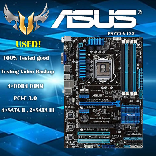 Asus P8Z77-V LX2  Desktop Motherboard Z77 Socket LGA 1155 i3 i5 i7 DDR3 32G SATA3 USB3.0 ATX